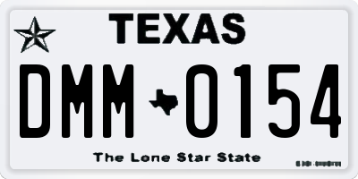 TX license plate DMM0154