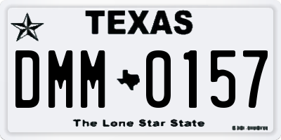 TX license plate DMM0157
