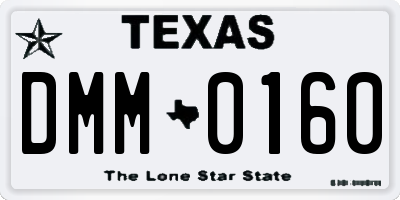 TX license plate DMM0160