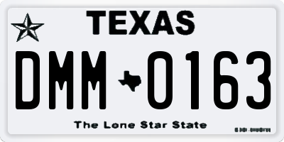 TX license plate DMM0163