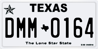 TX license plate DMM0164