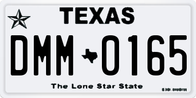 TX license plate DMM0165