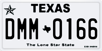 TX license plate DMM0166