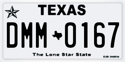 TX license plate DMM0167