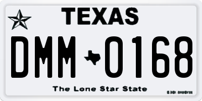 TX license plate DMM0168
