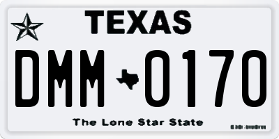 TX license plate DMM0170