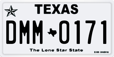 TX license plate DMM0171