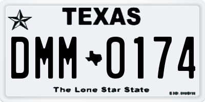 TX license plate DMM0174