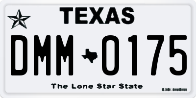 TX license plate DMM0175
