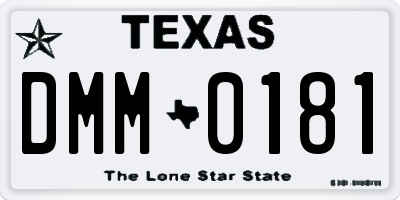 TX license plate DMM0181