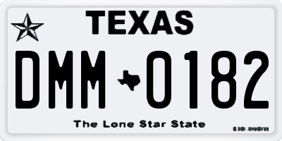 TX license plate DMM0182