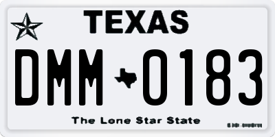 TX license plate DMM0183