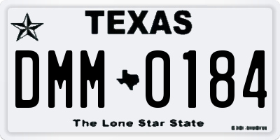 TX license plate DMM0184