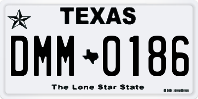 TX license plate DMM0186