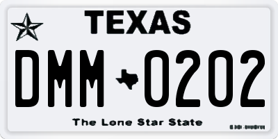 TX license plate DMM0202