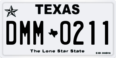 TX license plate DMM0211