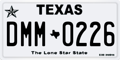 TX license plate DMM0226