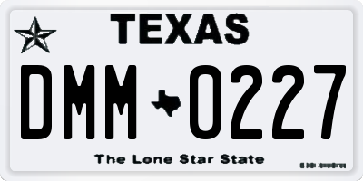 TX license plate DMM0227