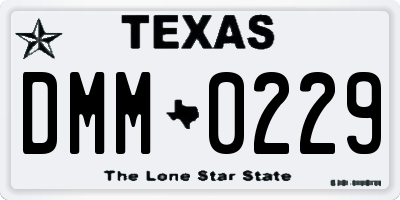 TX license plate DMM0229