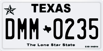 TX license plate DMM0235