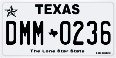 TX license plate DMM0236