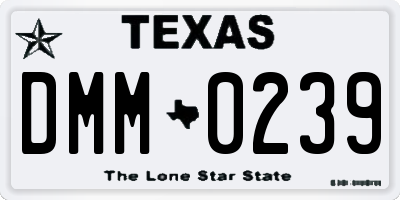 TX license plate DMM0239