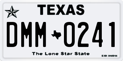 TX license plate DMM0241