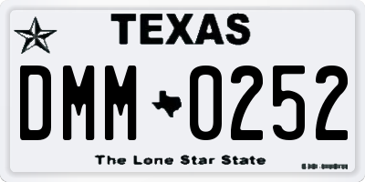 TX license plate DMM0252