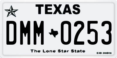 TX license plate DMM0253
