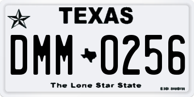 TX license plate DMM0256
