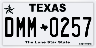 TX license plate DMM0257