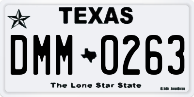 TX license plate DMM0263