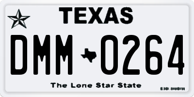 TX license plate DMM0264