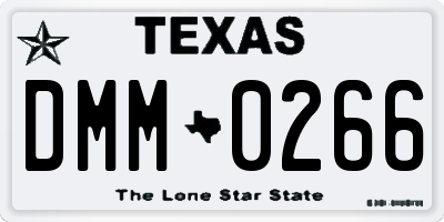 TX license plate DMM0266