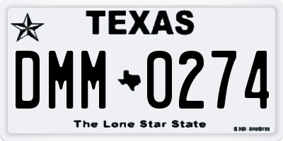 TX license plate DMM0274