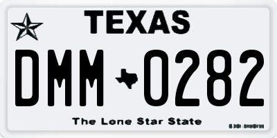 TX license plate DMM0282