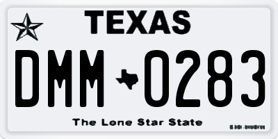 TX license plate DMM0283