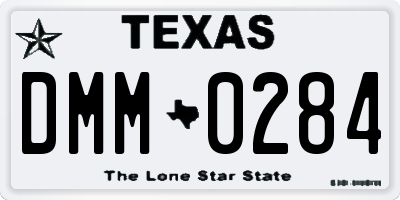 TX license plate DMM0284