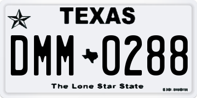 TX license plate DMM0288
