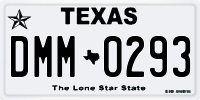 TX license plate DMM0293