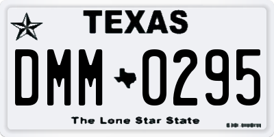 TX license plate DMM0295