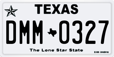 TX license plate DMM0327