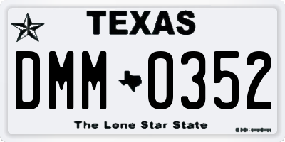 TX license plate DMM0352