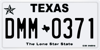 TX license plate DMM0371
