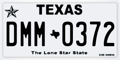 TX license plate DMM0372