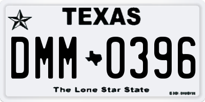 TX license plate DMM0396