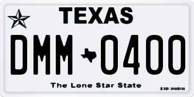 TX license plate DMM0400
