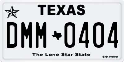 TX license plate DMM0404