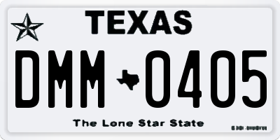TX license plate DMM0405