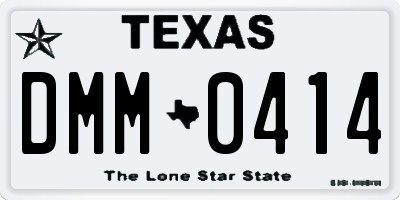 TX license plate DMM0414